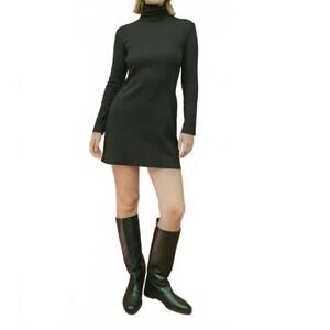 NEW GIL RODRIGUEZ turtleneck bellevue mini dress in black